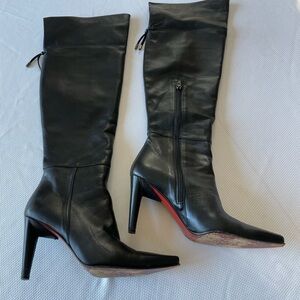 Stuart Weitzman Black Leather Heeled Boots